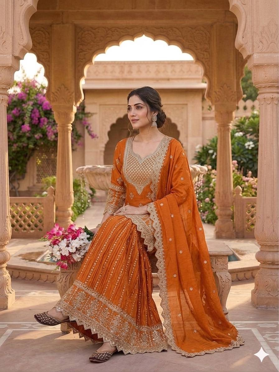 Regal Violet Heritage Embroidered Couture